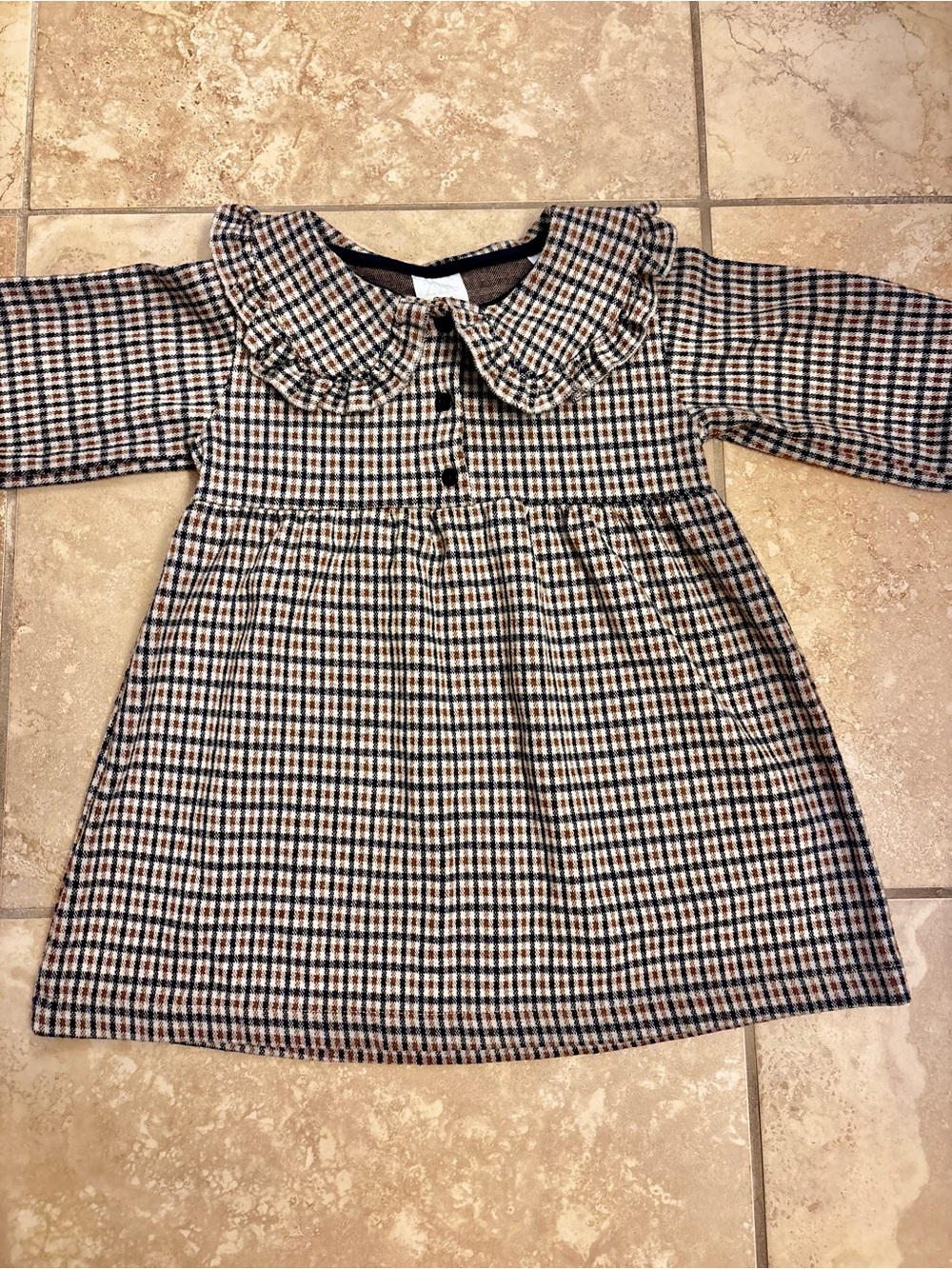 Zara Toddler Dress in brown black and cream!